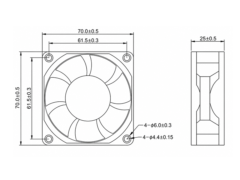 HR7025MD2(-SF) dimension drawing