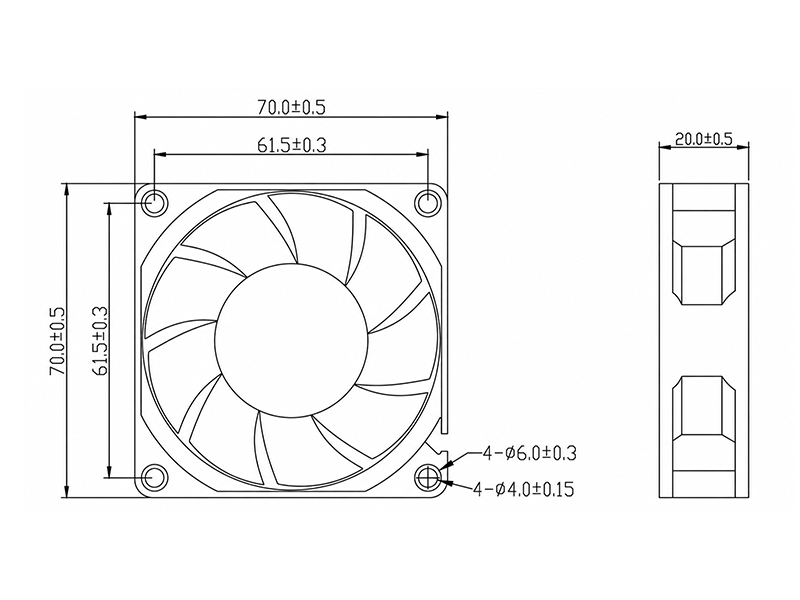 HR7020MD2(-SF) dimension drawing