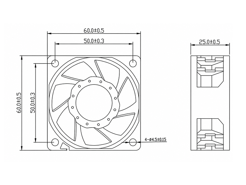 HR6025LD4(-SF) dimension drawing