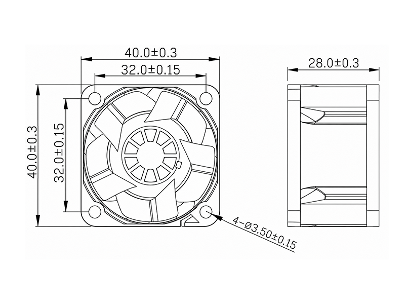 HR4028HD2(-SF) dimension drawing