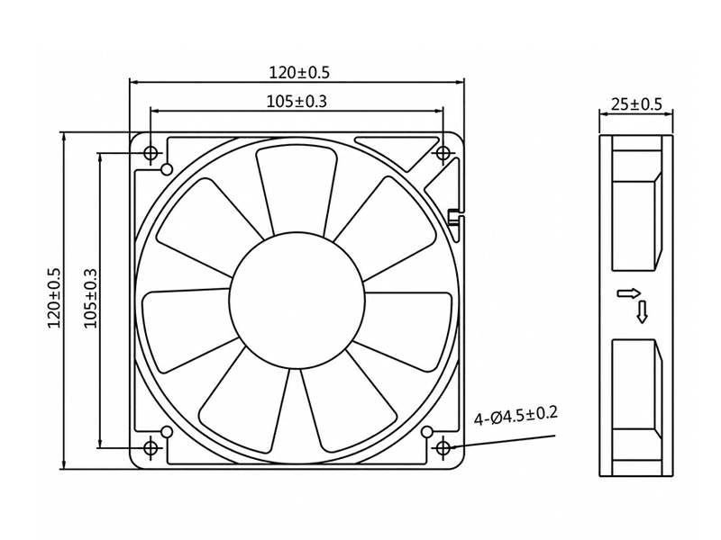 HR1225MD4 dimension drawing