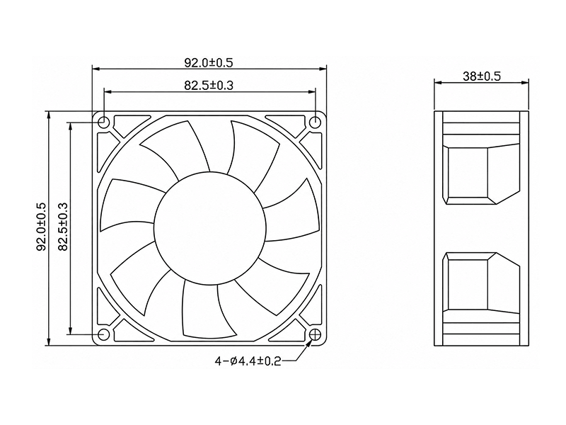 HR9238LD2 dimension drawing