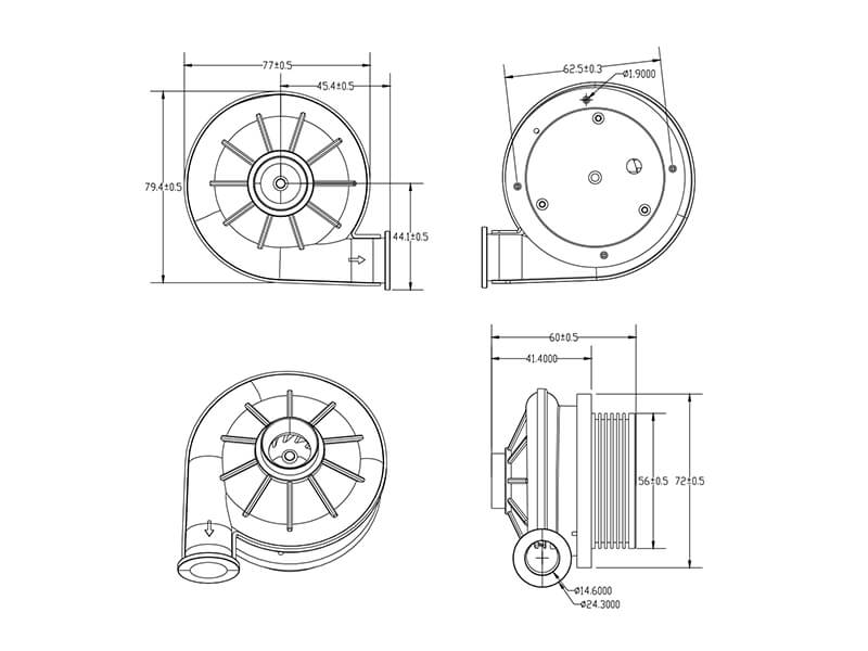 HR8060L24B dimension drawing