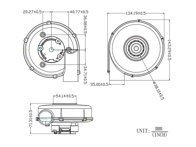 HR12060HV24B dimension drawing