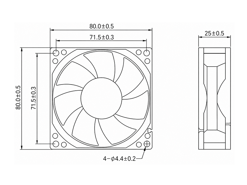 HR8025LD2(-SF) dimension drawing
