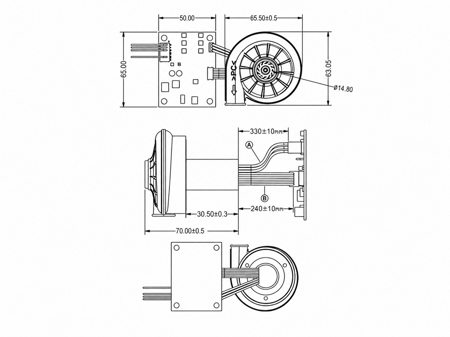 HR6560H24B dimension drawing