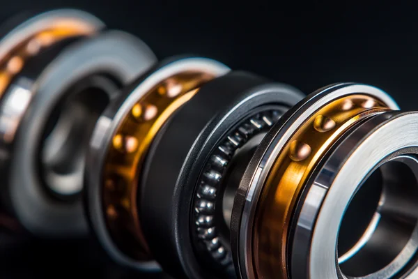 A close-up of different DC fan bearings