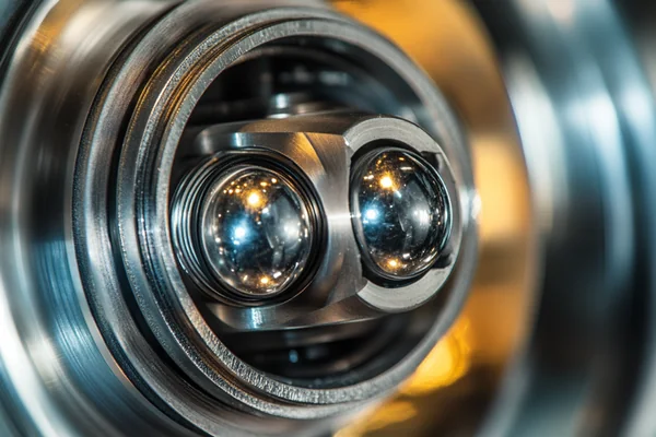 A close-up view of a dual ball bearing in a fan
