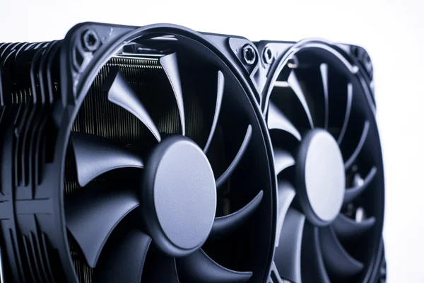 A push-pull fan setup on a thick CPU cooler