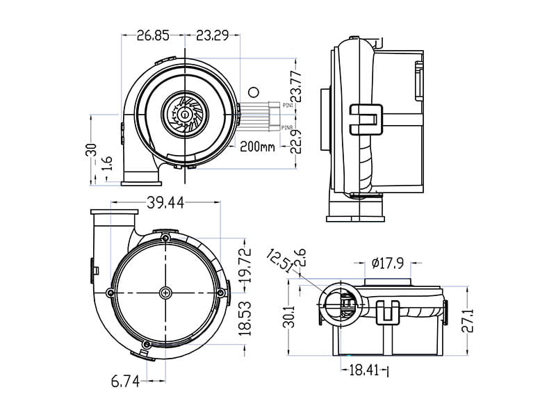 HR5025H24B dimension drawing