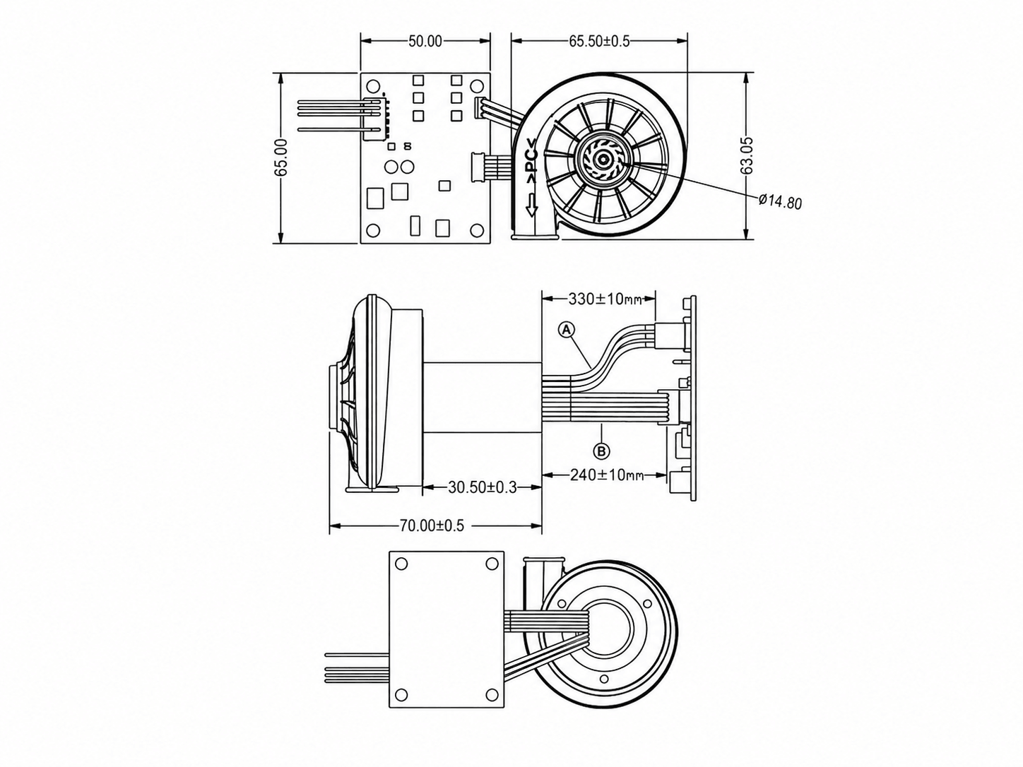 HR6560H24B dimension drawing