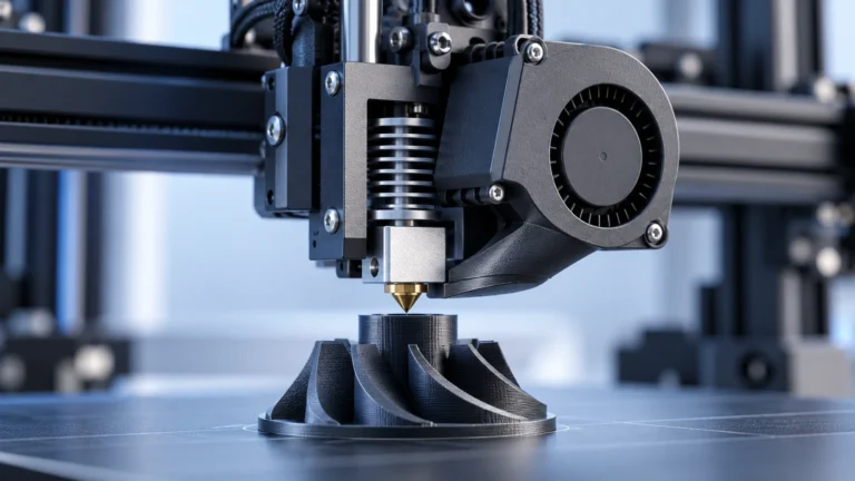 3D printer toolhead with a part cooling blower and air duct